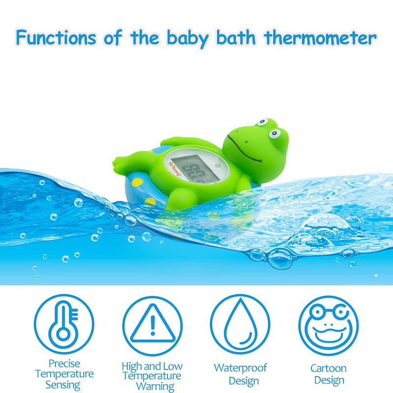 Doli Yearning Baby Bath Thermometer with Room Temperature| Fahrenheit and Celsius|Frog Lovely Shape|Kids' Bathroom Safety Products| Bath Toys… Blue
