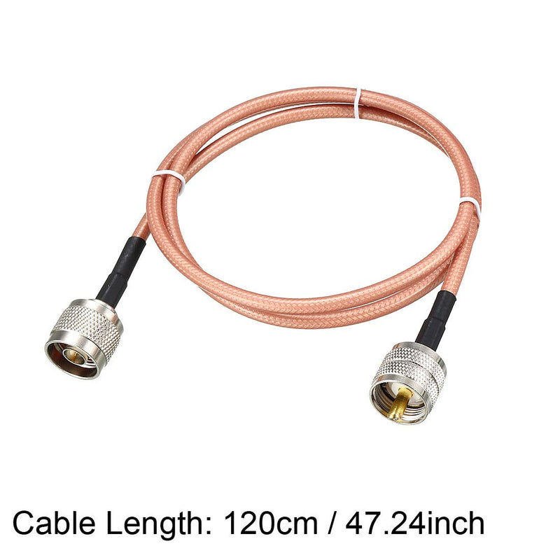 uxcell Low Loss RF Coaxial Cable Connection Coax Wire RG-142 N Male to PL-259 UHF Male 120cm