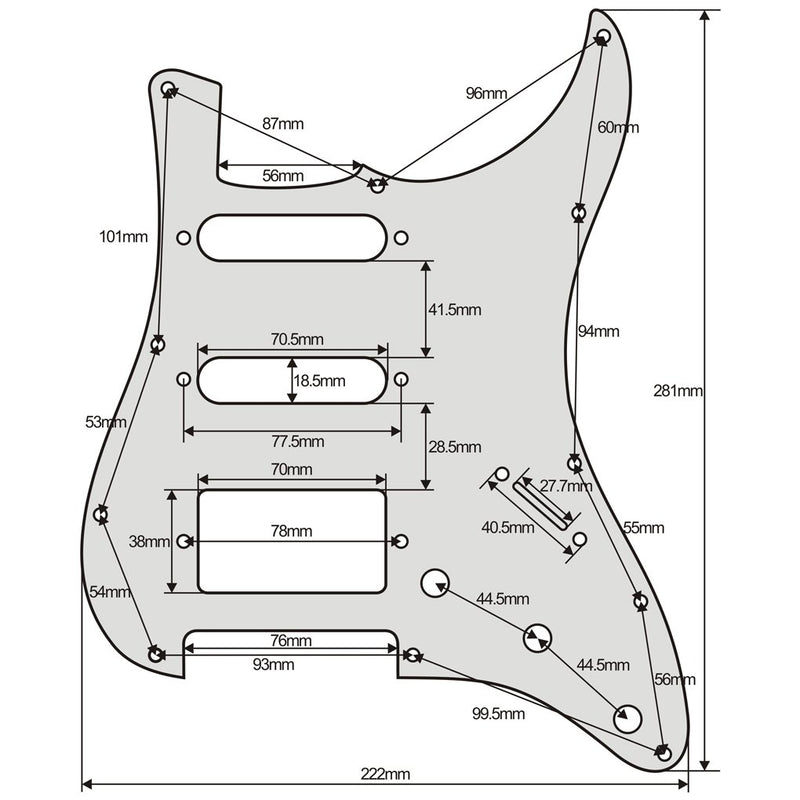 IKN 4Ply Pearl Purple Strat HSS Pickguard Scratch Plate Guitar BackPlate Set for Standard Strat Modern Style Guitar Part 4Ply Purple Pearl