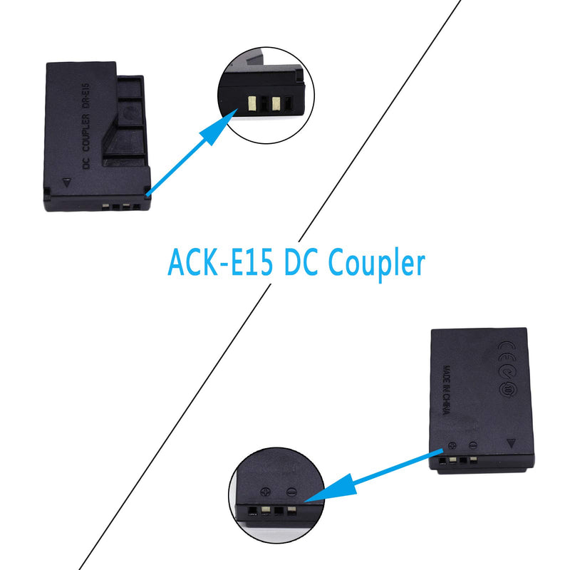 Adhiper ACK-E15 Camera AC Power Adapter Kit, Replacement DR-E15 DC Coupler Charger Kit for Canon EOS Rebel SL1 / 100D DSLR Cameras