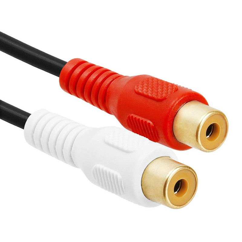 3.5mm Stereo Male to Dual RCA Female Red & White Audio Adapter Cable, 6 Inch, CNE499012 Single Pack Dual RCA Female to Male