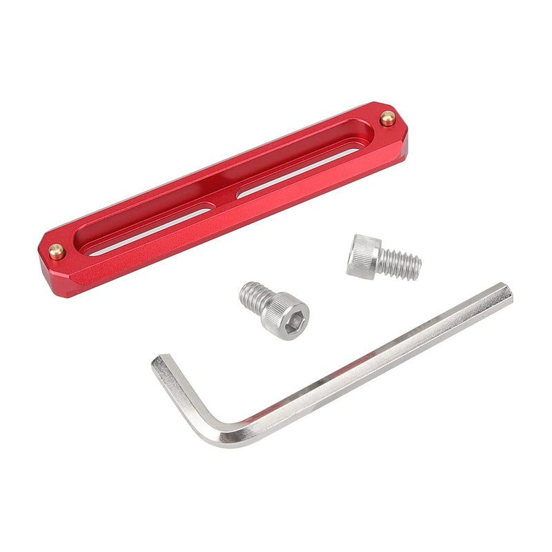 CAMVATE Standard Safety Rail Quick Release Bar with Anti-Fall Spring Pins for DSLR Camera Cage Rig(100mm,Red) - 2988 100 mm