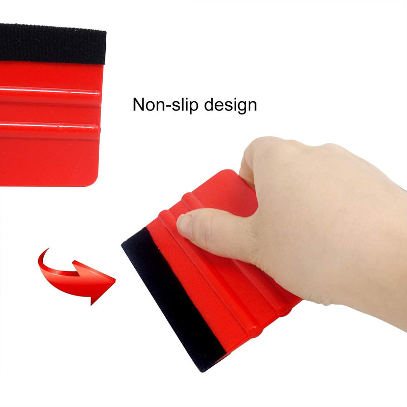 Honbay 6PCS Plastic Felt Edge Squeegee Plastic Scraper Decal Applicator Car Wrapping Tool Kits for Car Vinyl Wrap, Window Tint, Wallpaper, Decal Sticker Installation