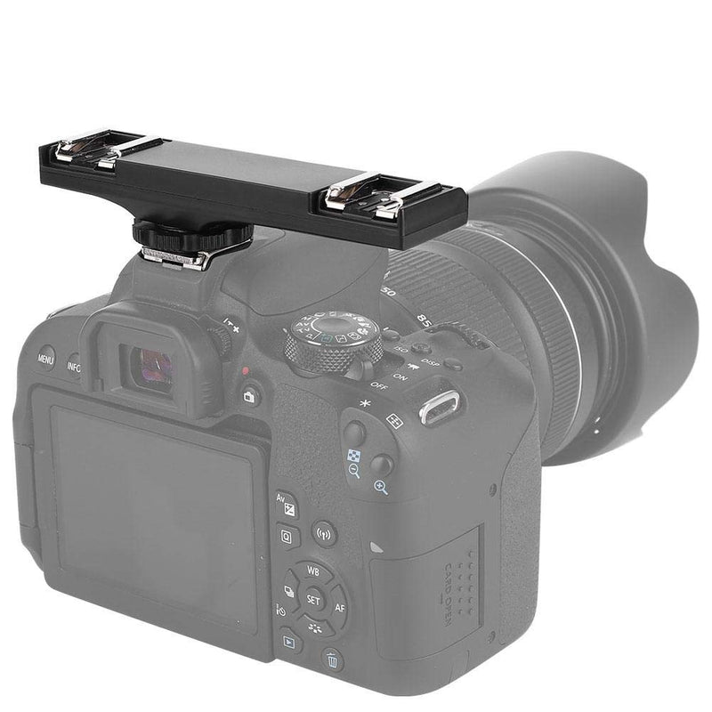 Dual Hot Shoe Splitter, Hot Shoe Extension Bar Mount Cold Shoe Extension Bracket Dual Bracket DSLR Camera Camcorder DV (for Canon)