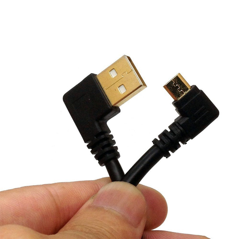 BSHTU Gold Plated USB 2.0 A Left Angle to Micro B Right Angled Cable Data Sync and Charge Cable (Right)