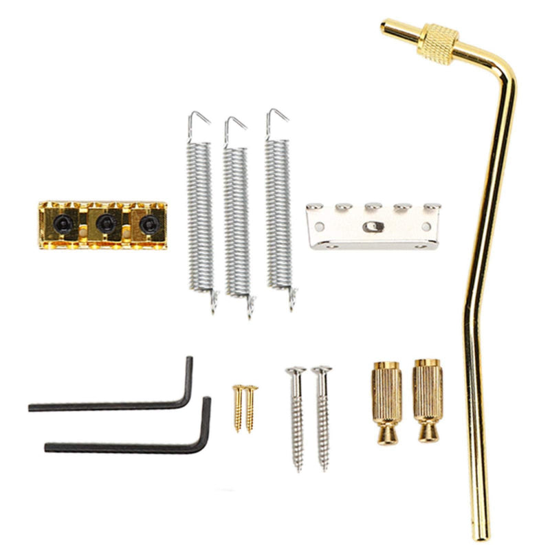 Electric Guitar Tremolo Bridge System Metal Vibrato Bridge for Floyd Rose Style Replacement(Gold) Gold