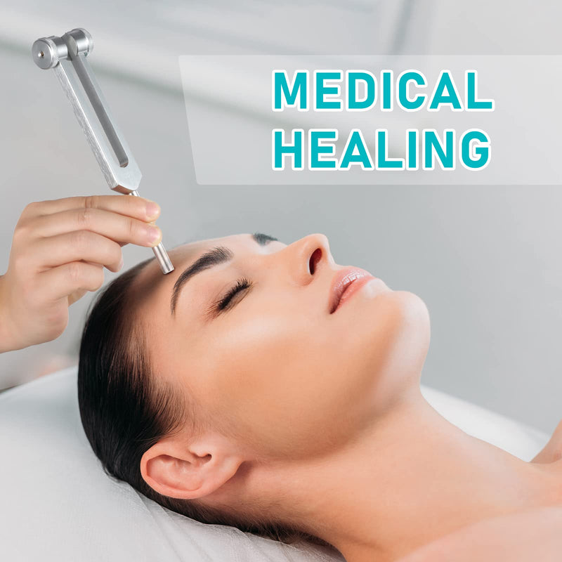 [AUSTRALIA] - Tuning Fork Set (128Hz, 256Hz, 512Hz) of 3 Pack, Tuning Forks with Reflex Hammer for Chakra/Healing/Medical/Sound Therapy/DNA Repair, Gift for Buddhists Yoga Teacher 