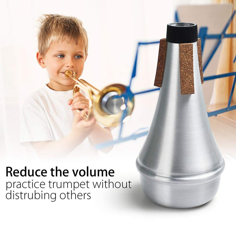 LotFancy Practice Mute Trumpet, Mini Size Aluminum Practice Mute for Jazz, Lightweight Silencer for for Indoor Trumpet Practice, Beginners to Experienced Players Aluminum Mute-Straight（Mini Size）