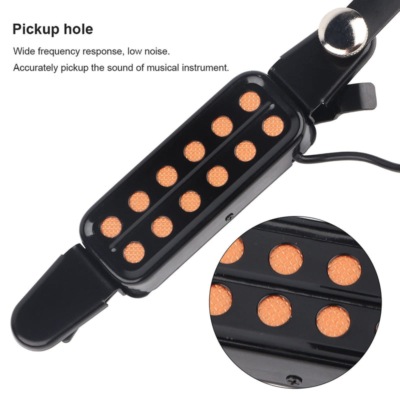 Dilwe 12 Hole Acoustic Guitar Pickup, Magnetic Pickup Transducer with Volume Tone Tuner Kit Accessory for Acoustic Guitar