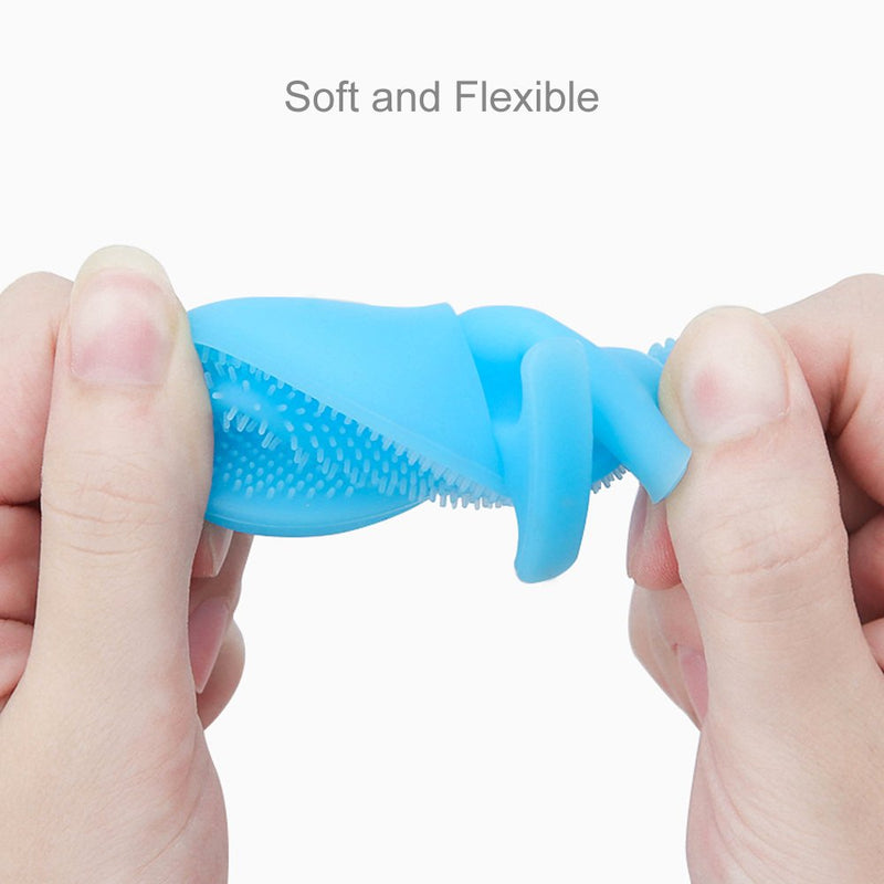 Super Soft Silicone Face Cleanser and Massager Brush Manual Facial Cleansing Brush Handheld Mat Scrubber For Sensitive, Delicate, Dry Skin (Pack of 4) 4 Mix Color