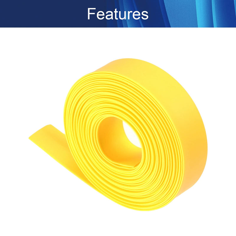 Aicosineg Heat Shrink Tubing 2:1 Heat Shrink Wrap Cable Sleeve Heatshrink Tube Dia 12mm Insulation Heat Shrink Tube Length 5m Yellow 1Pcs