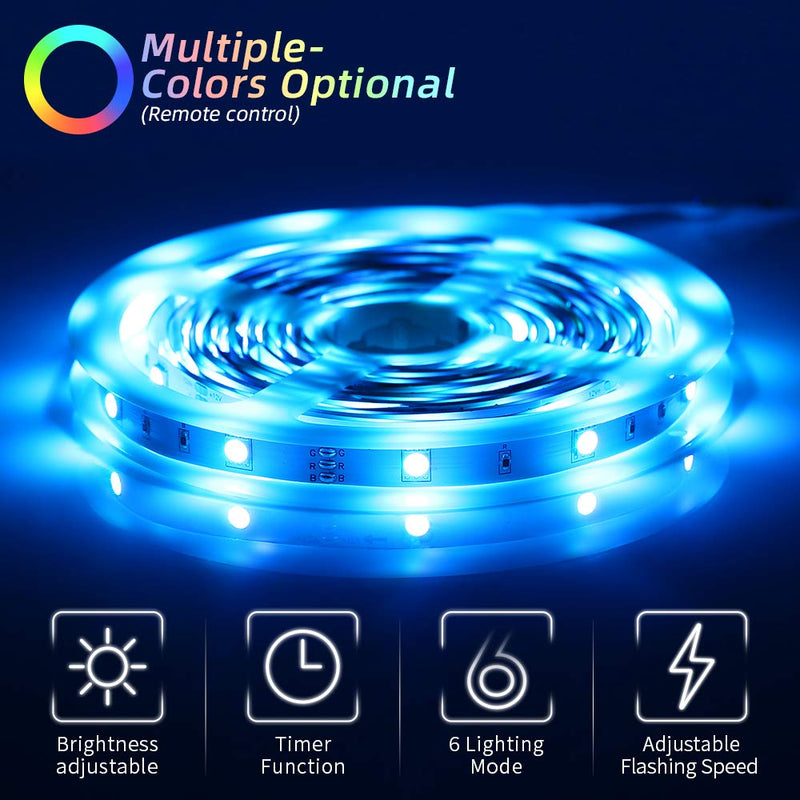 [AUSTRALIA] - OUSFOT Led Strip Lights Kit 5050 RGB Color Changing 16.4 Feet Flexible Led Light Strip SMD with 44-Keys Remote Control Rope Light for Bedroom Kitchen Bar Party Holiday Decoration Multicolor 