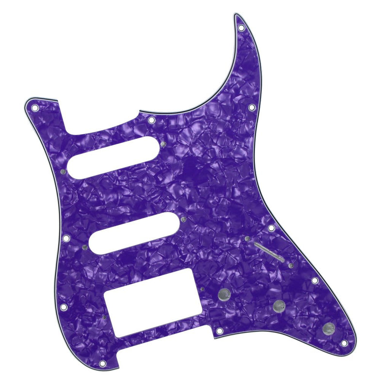 IKN 4Ply Pearl Purple Strat HSS Pickguard Scratch Plate Guitar BackPlate Set for Standard Strat Modern Style Guitar Part 4Ply Purple Pearl