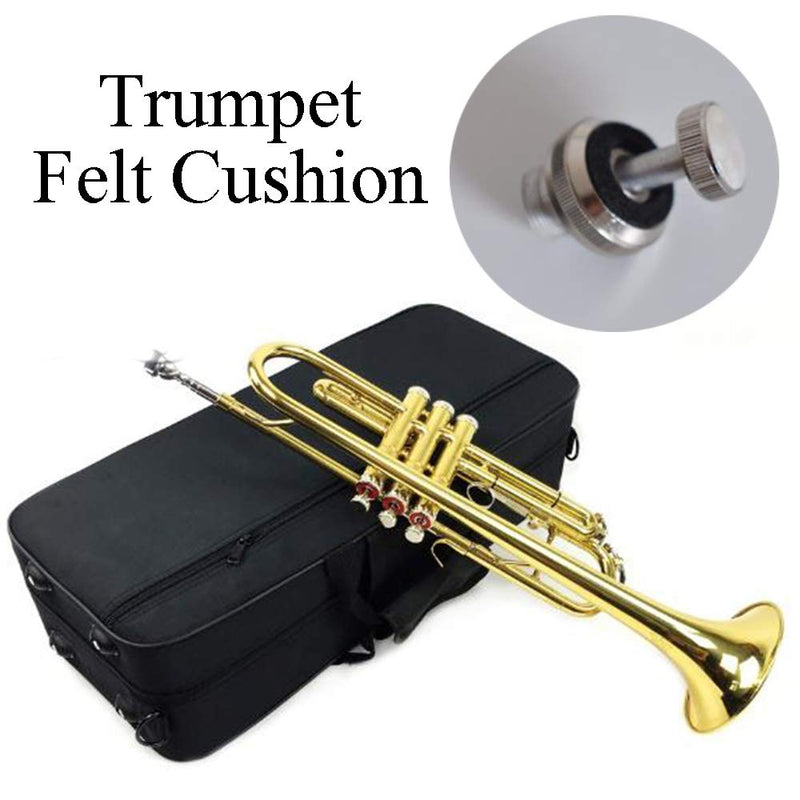 20 Pcs Trumpet Valve Felt Pads Trumpet Felt Cushion White Valve Top Cap Felt Washers for Drum Trumpet