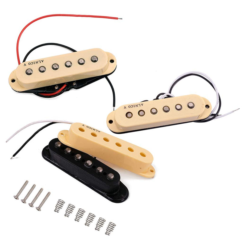 Alnicov Vintage Staggered SSS pickups Fit for Fender Stratocaster Strat/Squier Guitar Cream