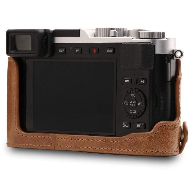 MegaGear Ever Ready Genuine Leather Camera Half Case Compatible with Leica D-Lux 7 Brown