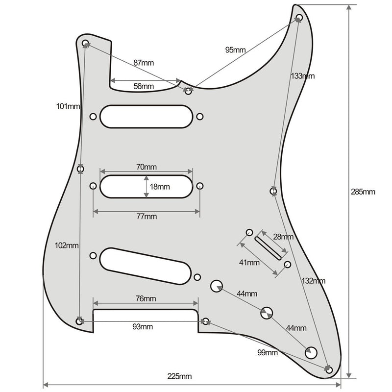 IKN 8 Hole Strat Pickguard Electric Guitar Pickguard Scratch Plate with Screw for Vintage Style Strat Guitar Parts, 4Ply Brown Tortoise Shell