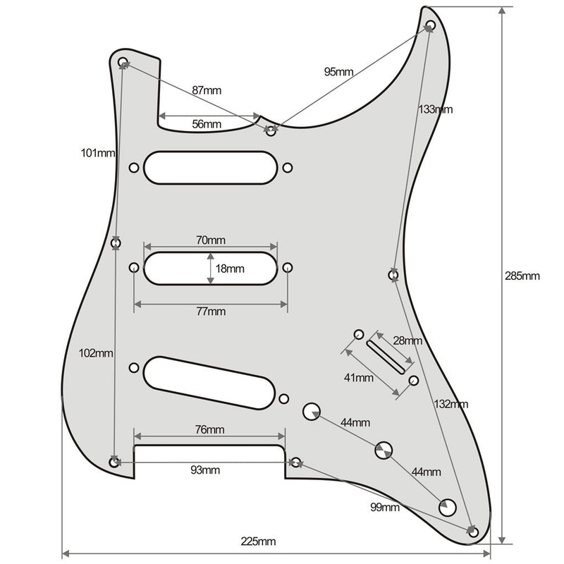 FLEOR Set of 8 Hole SSS Pickguard and Guitar Backplate with Screw for Vintage Strat Style Guitar Parts Replacement,4Ply White Pearl 4Ply White Pearl