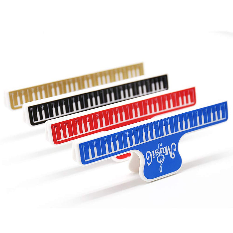 [AUSTRALIA] - 4 Pieces Music Sheet Clip Music Book Clip Music Page Holder Music Book Note Clip Music Book Page Holder Piano Clip Holder for Sheet Music Stands, Multicolor 