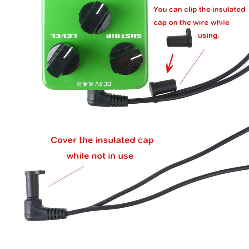 Mr.Power Guitar Effects Power Supply Adapter 9V DC 1A (1000mA) with Daisy Chain Cord Cable Free Insulated Cap (with 3 Way Cable) with 3 Way Cable