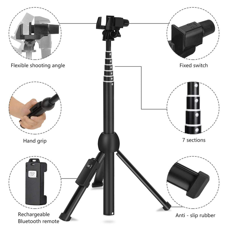 Selfie Stick, Professional 45-Inch Selfie Stick Tripod, Extendable Selfie Stick with Wireless Remote and Tripod Stand for iPhone 6 7 8 X Plus/Samsung Galaxy Note 9/S9 Plus and More