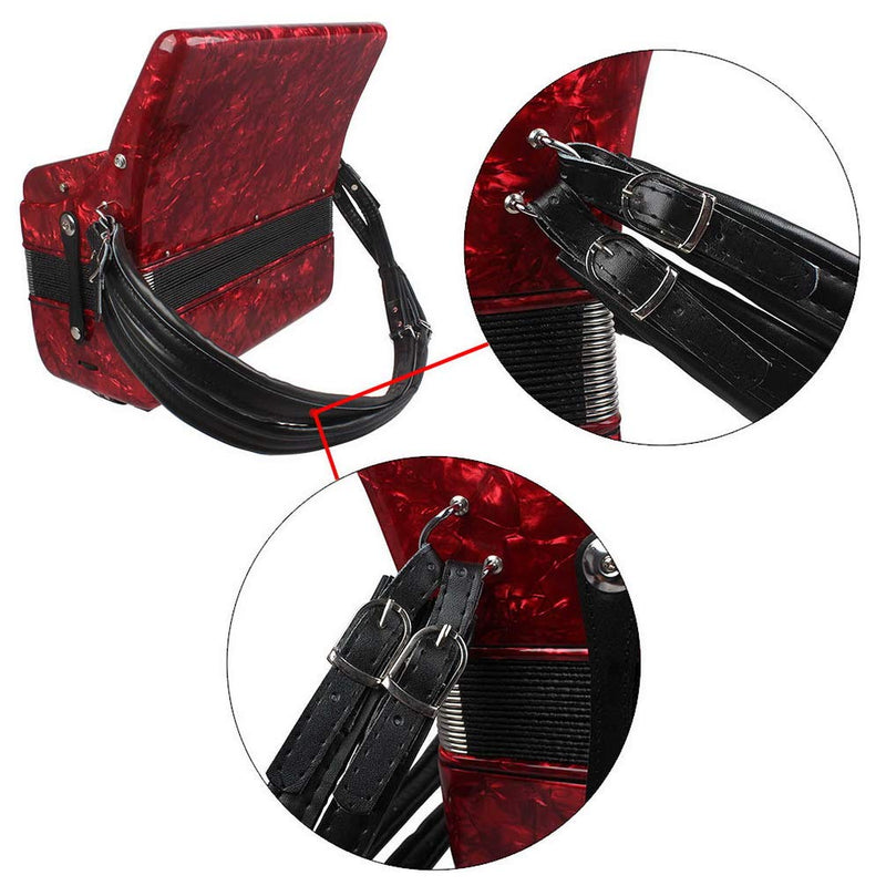 2-Pack Soft Thicken PU Leather Accordion Shoulder Harness Straps Adjustable&Durable Accordion Belt Set for 16-120 Bass Accordions Musical Instrument Accessories Black