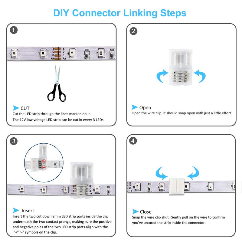 [AUSTRALIA] - Daybetter Led Strip Lights 16.4ft 5m 300 LEDs Flexible Color Changing RGB 3528 Led Strip Light Kit with Remote Controller and Power Supply for Bedroom, Home, Kitchen 