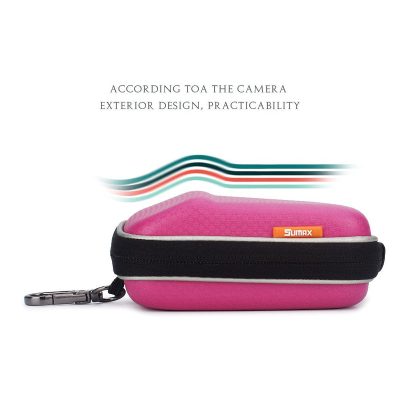 [AUSTRALIA] - Hard EVA Shock Resistant Compact Digital Camera Case Carrying Protective for Canon PowerShot SX730 HS G9 X Nikon COOLPIX W100 Panasonic Lumix DMC TZ80 Sony Cyber-Shot HX90 Olympus Tough TG-5, Pink 