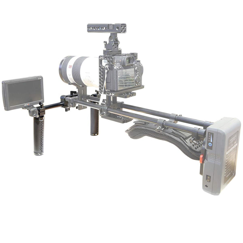 NICEYRIG Lens Handle Kit with 15mm Rod Clamp, 12’’ Long Rod for Video Camera Shoulder Rig Support System