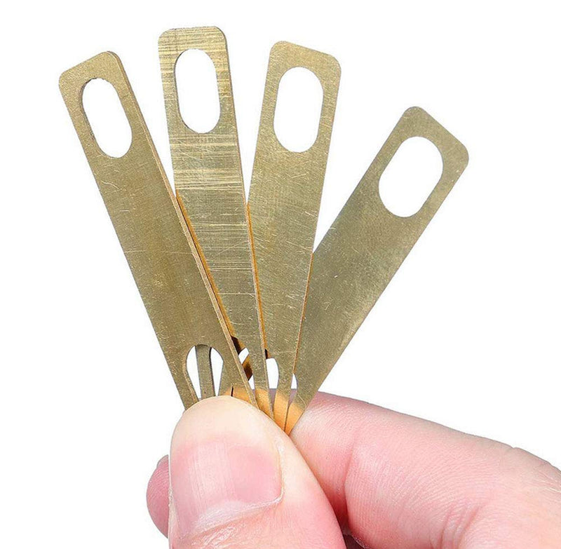 Tzong 4pcs Guitar Neck Shims 0.2mm 0.5mm 1mm Thickness Brass Shims for Electric Guitar Bass Luthier Tools