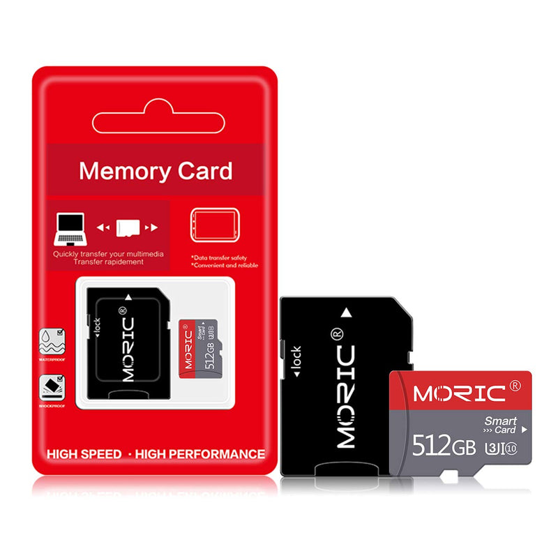 512GB Micro SD Card, microSDXC UHS Flash Memory Card with Adapter Up to 80MB/s, A1, U3, V30, High Speed SD Card