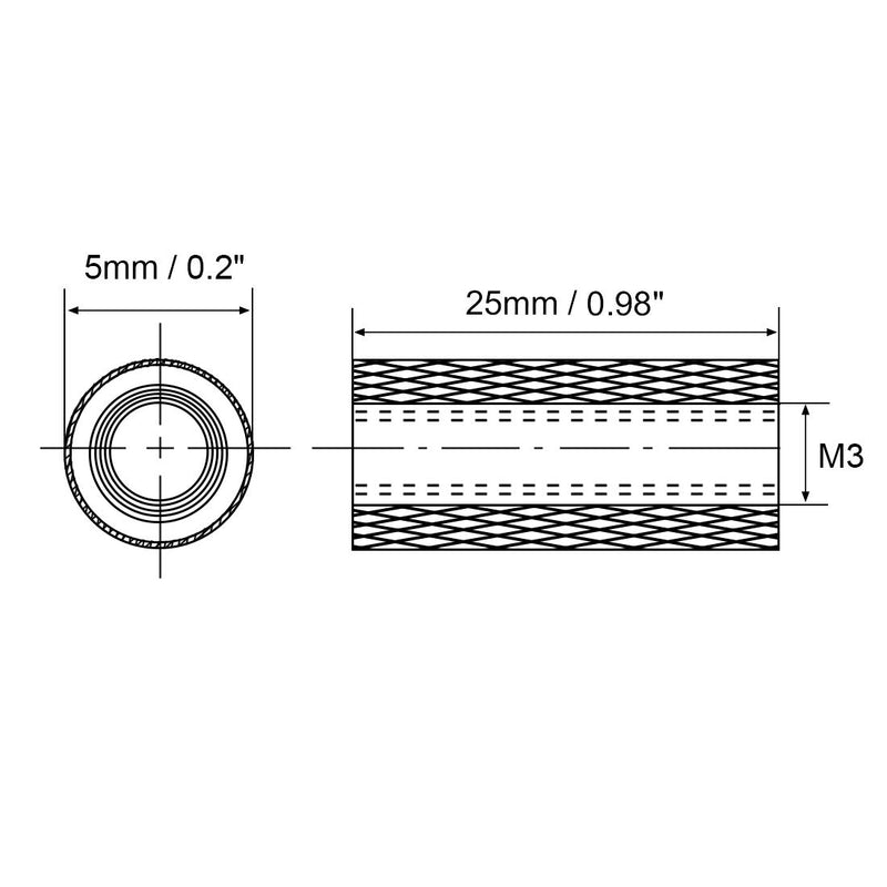 uxcell M3x25mm Aluminum Standoff with Mesh Texture Column Spacer for RC Airplane FPV Quadcopter CNC Red 2pcs