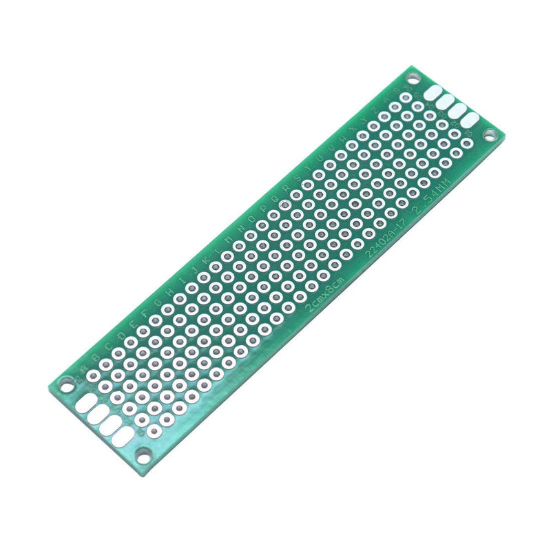 Sscon 20Pcs 2x8cm Double Sided Prototype PCB Universal Printed Circuit Board for DIY Soldering