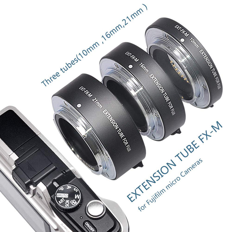 Mcoplus Metal Bayonet Automatic Macro Extension Tube Set 10mm & 16mm &21mm for FujiFilm XF Mount Camera and Lens/Such as Fuji X-Pro1, X-E1, X-M1, X-A1, X-E2