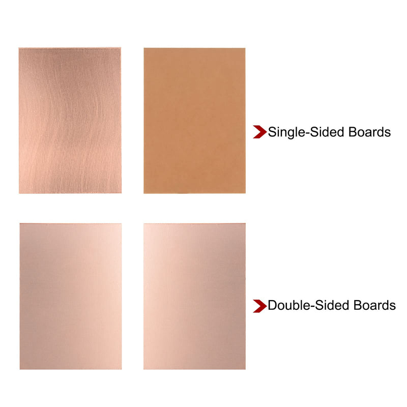 MECCANIXITY Copper Clad Boards FR4 Prototyping PCB Circuit Board 100mm x 70mm for Circuits Projects, 2 Values (15pcs Single-Sided/5pcs Double-Sided)