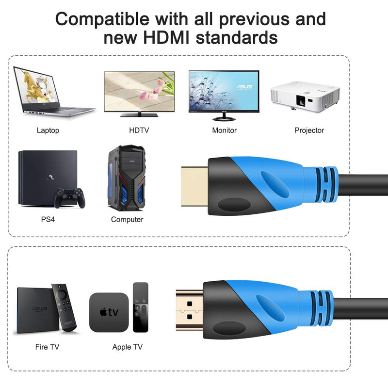 [AUSTRALIA] - 4K HDMI Cable - Rommisie 15 FT(HDMI 2.0 Upgrad) Ultra High Speed 18Gbps Gold Plated Connectors,Ethernet & Audio Return,Video 4K,HD 1080p 3D Compatible with Xbox Playstation ARC PS3 PS4 PC PS9 HDTV 15FT 