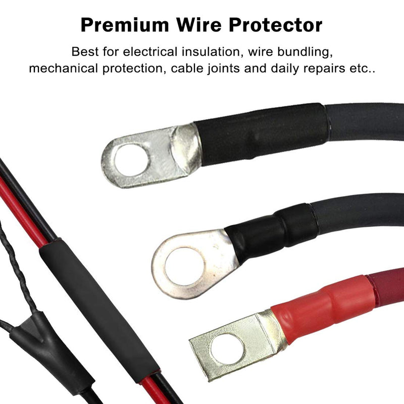 1/2" Wire Heat Shrink Tube Polyolefin Marine Heat Shrink Tubing 3:1 Dual Wall Adhesive-Lined Electric Tubes for Cable Wires, Black 20 Ft 1 20FT( 1/2", Black)