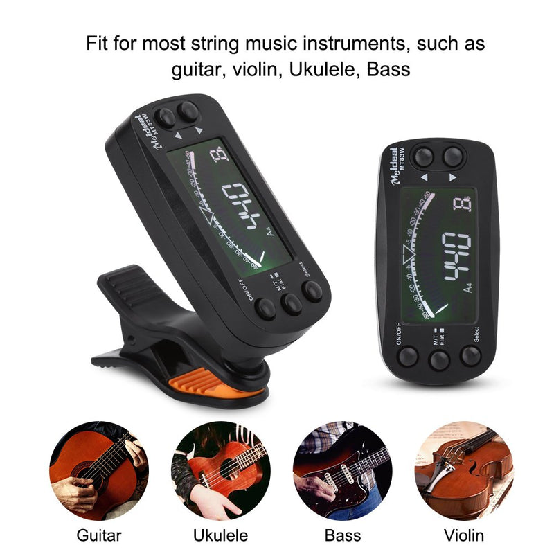 Tuner Metronome, Portable 2 in 1 Clip-on LCD Digital Tuner & Metronome for Guitar Bass Violin Ukulele String Instrument