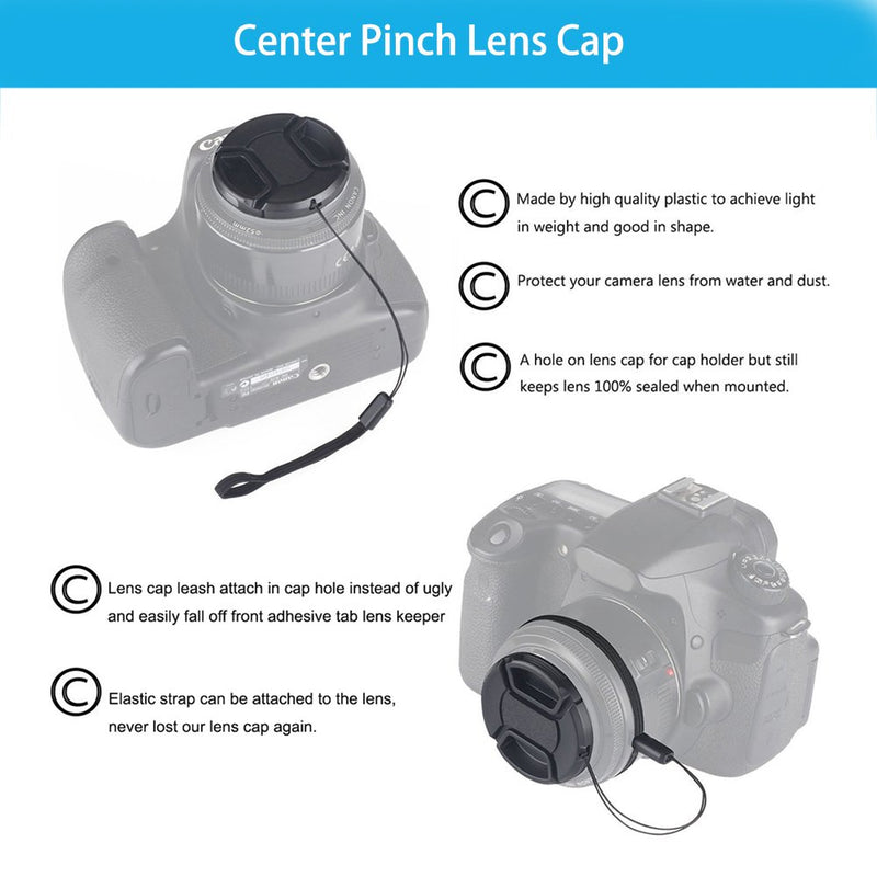 [AUSTRALIA] - Veatree 67mm Lens Hood Set, Collapsible Rubber Lens Hood with Filter Thread + Reversible Tulip Flower Lens Hood + Center Pinch Lens Cap + Microfiber Lens Cleaning Cloth 