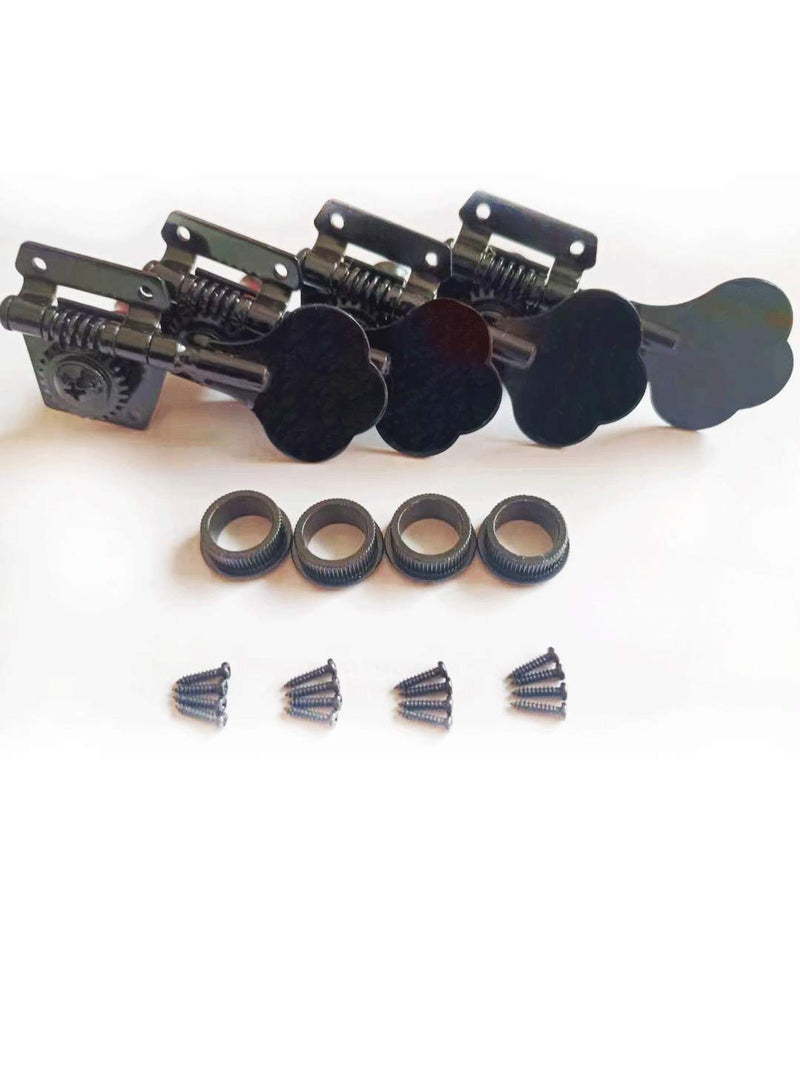 Vintage Open Gear Machine Heads Tuners Tuning Pegs 4 In Line Right Hand Guitar Parts replacement for P Bass J Bass Black 4PCS