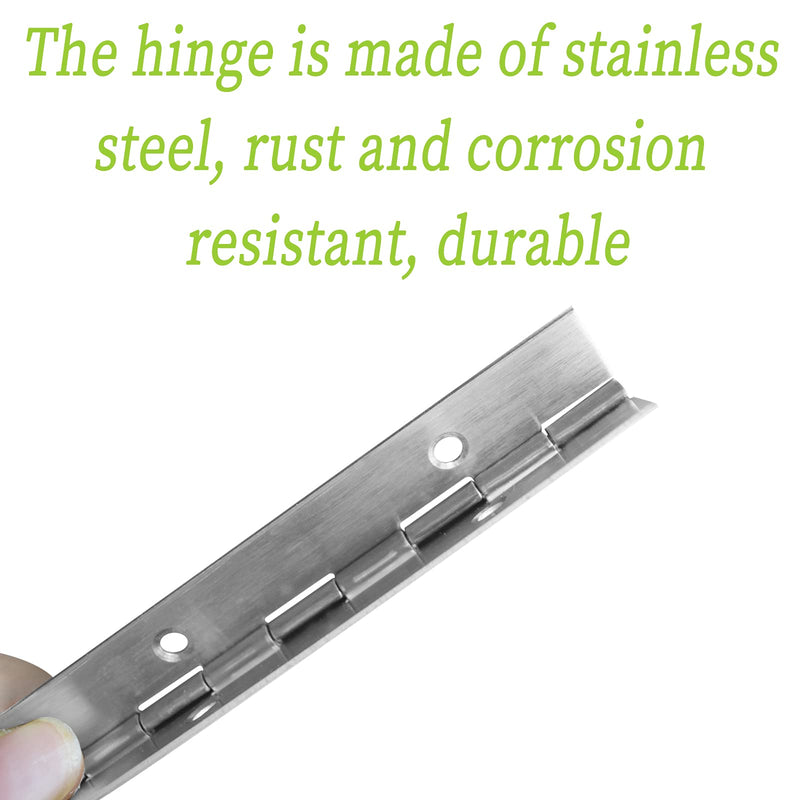 [AUSTRALIA] - EPHECH 4PCS 12Inch Stainless Steel 304 Continuous & Piano Hinges, Heavy Duty Nickle Continuous Hinge Piano Boat Hinges, 0.04" Thickness Folding Cabinet Door Butt Hinge Silver 