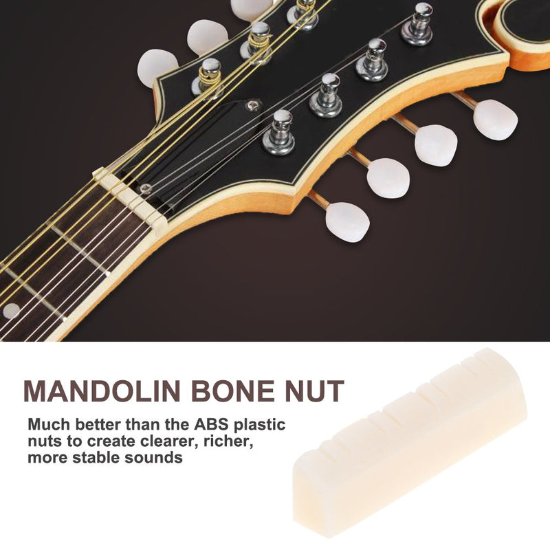 Alomejor Mandolin String Nut 8 String Mandolin Bone Slotted Nuts for Mandolin Parts Accessories