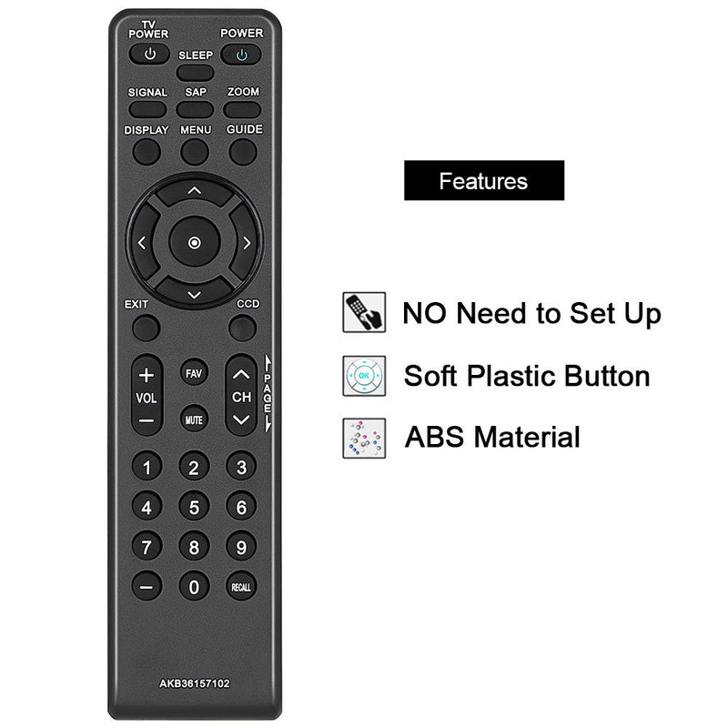 Gvirtue AKB36157102 Remote Control Compatible Replacement for LG Zenith Digital TV Tuner Converter Box Remote, fit for DTT900 DTT901 LSX300 LSX3004DM LSX3004PM