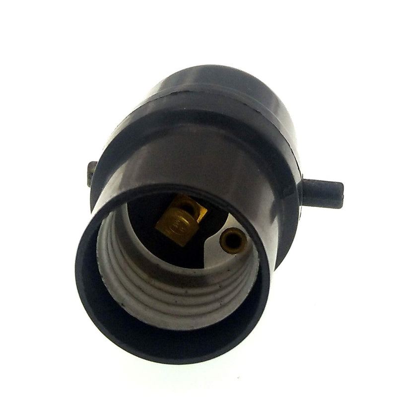 Phenolic Medium Base Light Socket with Push Switch, 3 Pack E26 Medium Screw Light Holder Black Edison Retro Pendant lamp holder