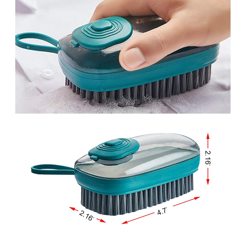 Multifunctional Scrubbing Brush, Easy to Grip Household Cleaning Brushes, Reusable Soft Laundry Clothes and Shoes Scrubbing Brush (Dark Green) Dark Green