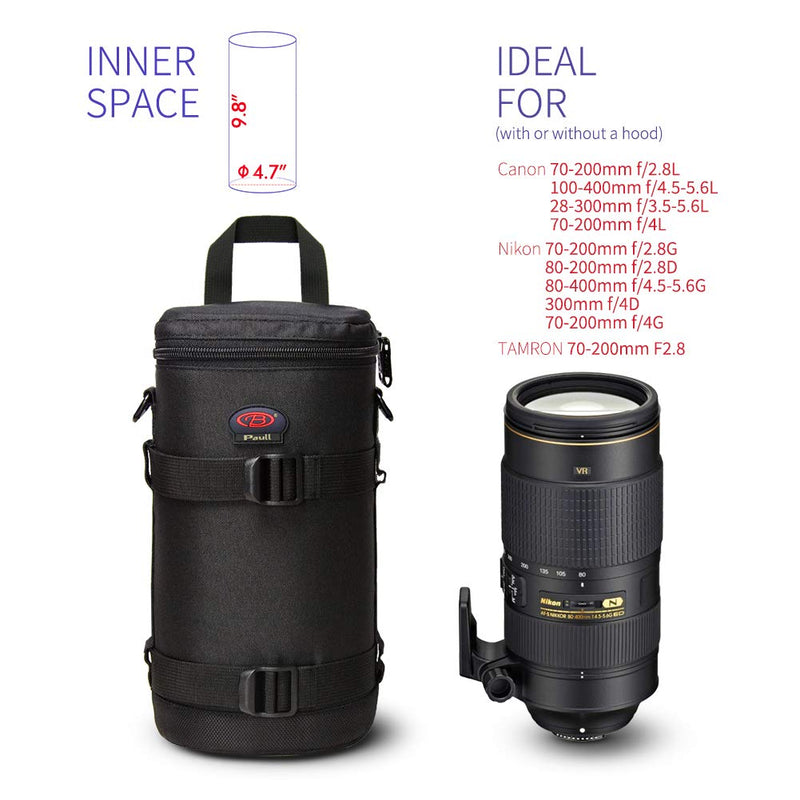 [AUSTRALIA] - Lens Pouch for DSLR Camera Lens Fits for Canon, Nikon, Pentax, Sony, Olympus, Panasonic, and Other Lens BL-0009 BL-009 