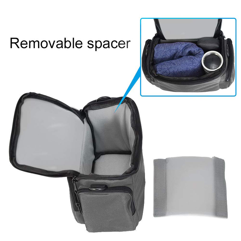 [AUSTRALIA] - CADeN Compact Camera Shoulder Crossbody Bag Case Compatible for Nikon, Canon, Sony SLR/DSLR Mirrorless Cameras and Lenses Waterproof Grey Small 