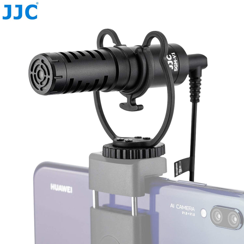 [AUSTRALIA] - JJC SGM-V1 Shotgun Video Microphone, Cardioid Microphone Condenser Mic Vdeomicro w/Shock Mount, Furry Foam Windscreen, Electret Condenser, 3.5mm TRS TRRS Cable, for Andoid Phone DSLR Camcorder 