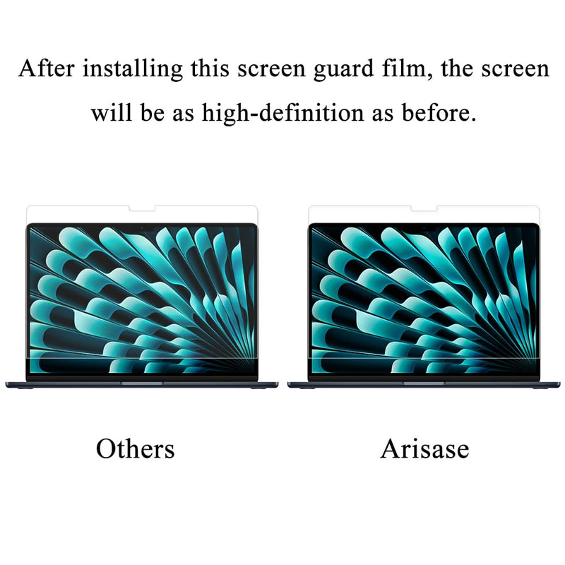 Arisase 3-Pack Clear Screen Protector for MacBook Air 15 Inch (M2 Chip, 2023) A2941 Accessories Crystal Screen Film Protector for MacBook Air 15" M2 2023 Anti-Fingerprint Anti-Scratch Protector