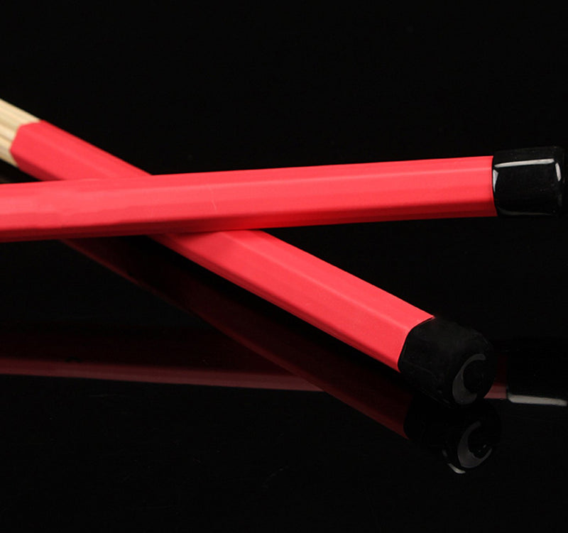 Drum Sticks Brushes 2 Pair Jazz Drumsticks Drum Accessories (Red) Red-2P